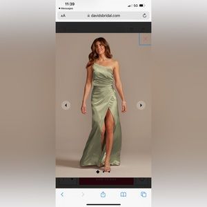 GALINA SIGNATURE charmeuse draped one-shoulder bridesmaid dress STYLE# GS290018